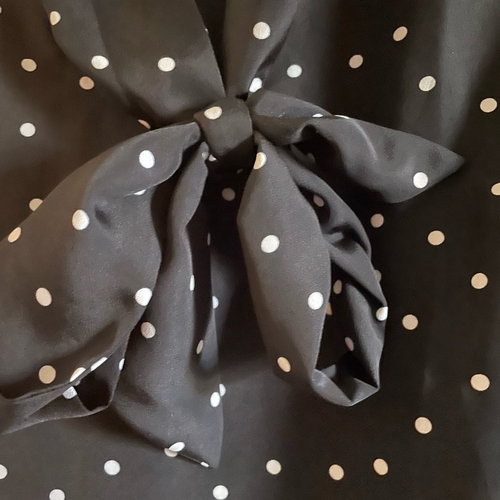 2/$15 Ann Taylor Black with white dots sleeveless top, Sz M - Picture 3 of 15